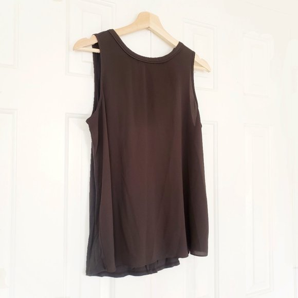 LOFT Dark Olive Sleeveless Blouse - Size MP - Picture 1 of 9